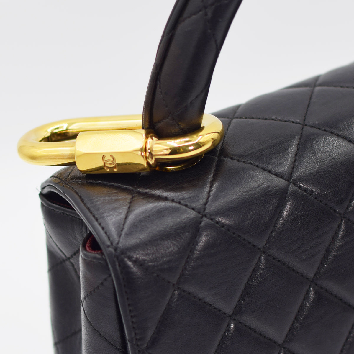 Chanel Kelly Parent and Child Flap Bag Set Black Lambskin with Gold Hardware image 6