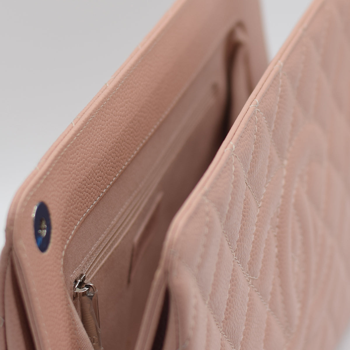 Chanel Quilted Caviar Timeless CC Clutch Light Pink image 5