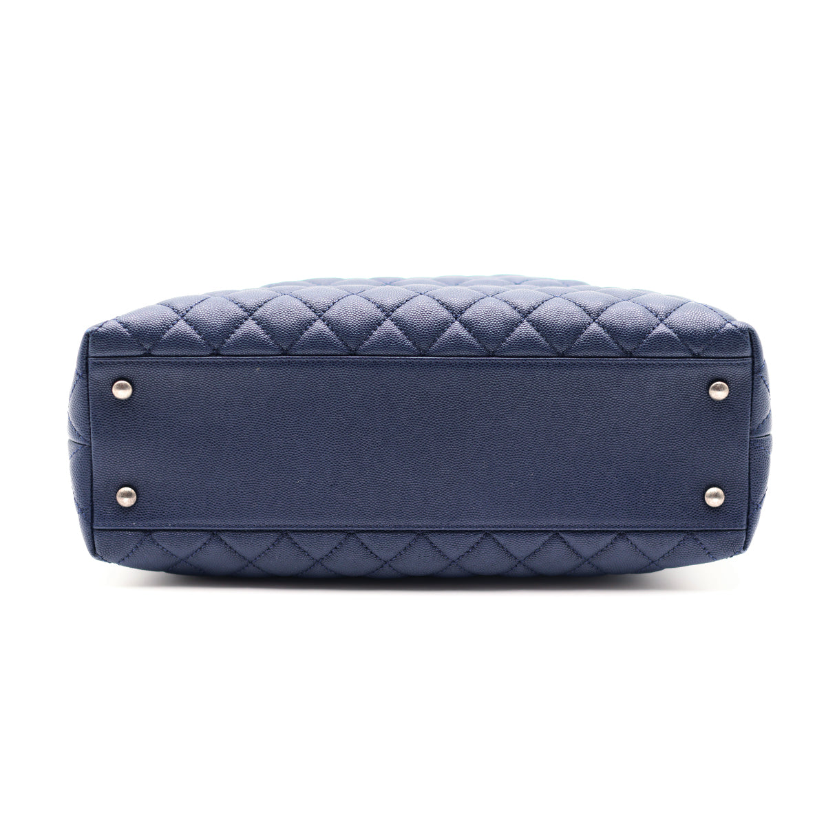 Chanel Caviar Quilted Large Coco Handle Flap Navy Blue