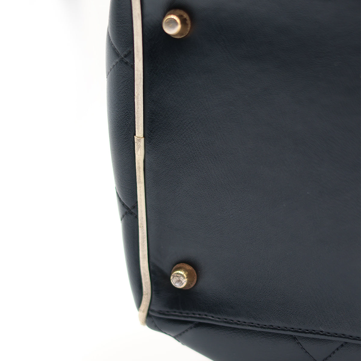 Chanel Black Quilted Calfskin Logo Bowler Weekend Bag