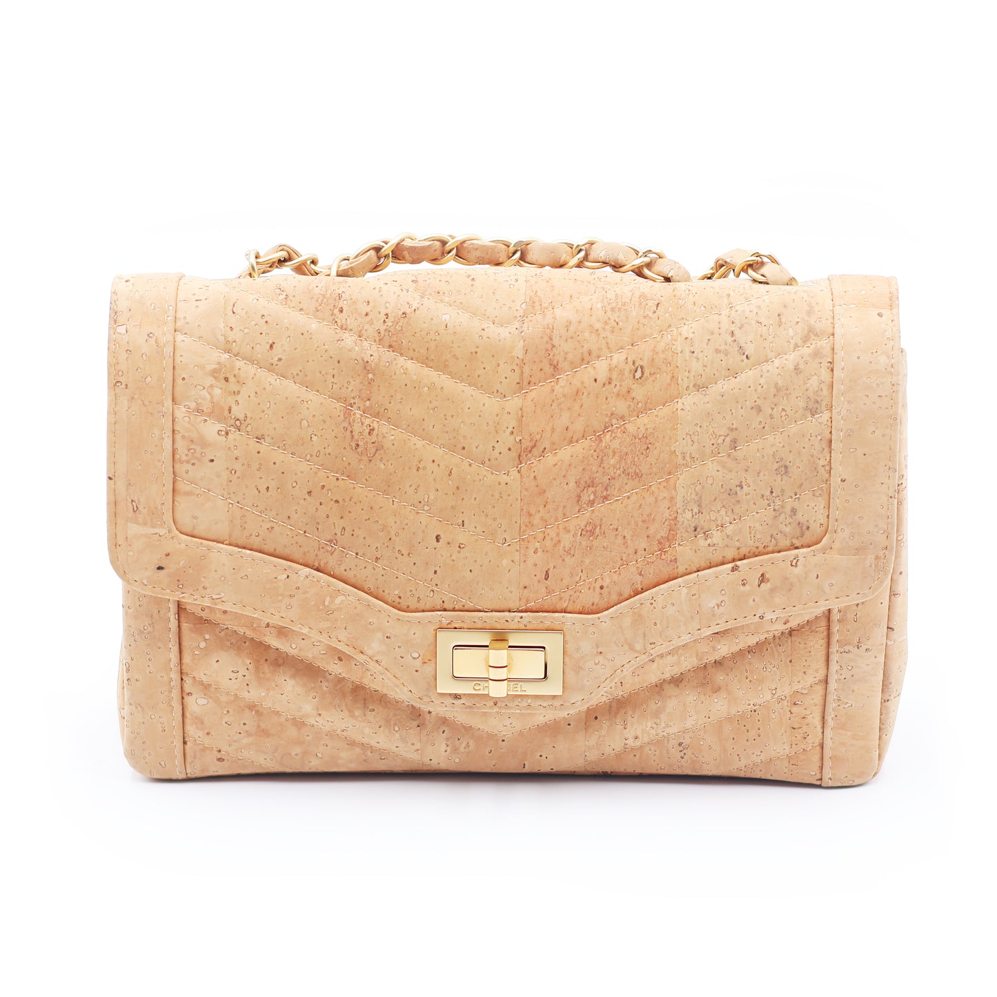 Chanel Cork Leather Single Flap Bag