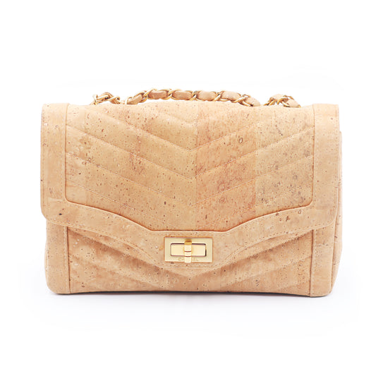 Chanel Cork Leather Single Flap Bag