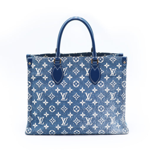 Louis Vuitton Monogram Jacquard Denim On The Go MM Bleu